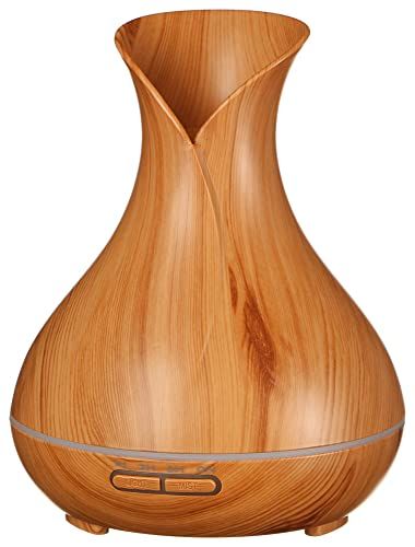 SIXTOL Vulcan Aroma Diffuser licht hout 350 ml | Ultrasone luchtbevochtiger | Aromatherapie