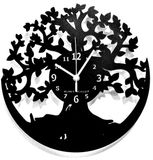 Instant Karma Clocks Wandklok Levensboom Zwart Hout 30 cm