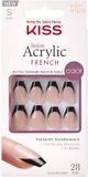 Kiss Salon Acrylic S - Kunstnagels Tips - Zwart French - 28 Stuks