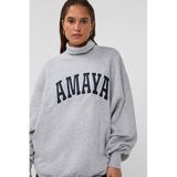 AMAYA Amsterdam katoenen sweater met tekst - grijs