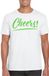 Bellatio Decorations Verkleed T-shirt voor heren - cheers - wit - groene glitter - carnaval S