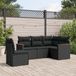 Maison Exclusive - Ensemble de meubles de jardin 5 pièces avec canapé et coussins, noir, en polyrotin