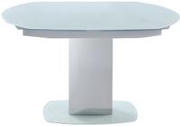 Vente-unique Eettafel TALICIA uitschuifbaar van gehard glas en metaal - 6 tot 8 personen - wit