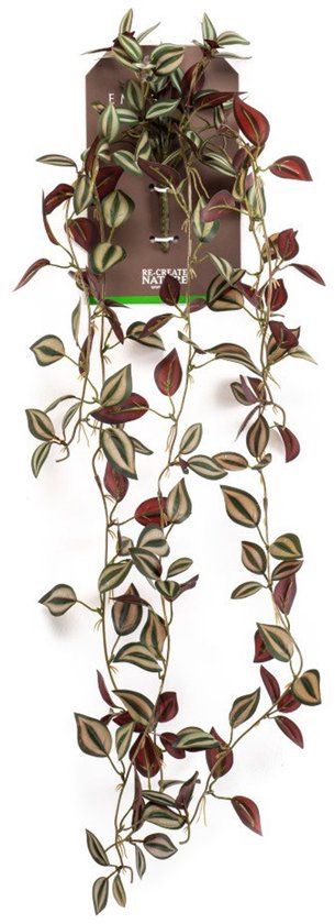 Merkloos Emerald Tradescantia hanging bush green/bur kunstplant Emerald