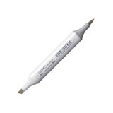 COPIC Sketch Marker Type W - 2, warmgrijs nr. 2, professionele brush marker, op alcoholbasis, met een Super Brush punt en een Medium Broad punt.