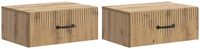 vidaXL - Muurbevestigde Nachttafel - 2 stuks - Artisanaal eiken