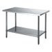 Garcia de Pou Werktafel 2 niveaus, 90 x 60 x 90 cm, roestvrij staal, zilver, eenheidsmaat