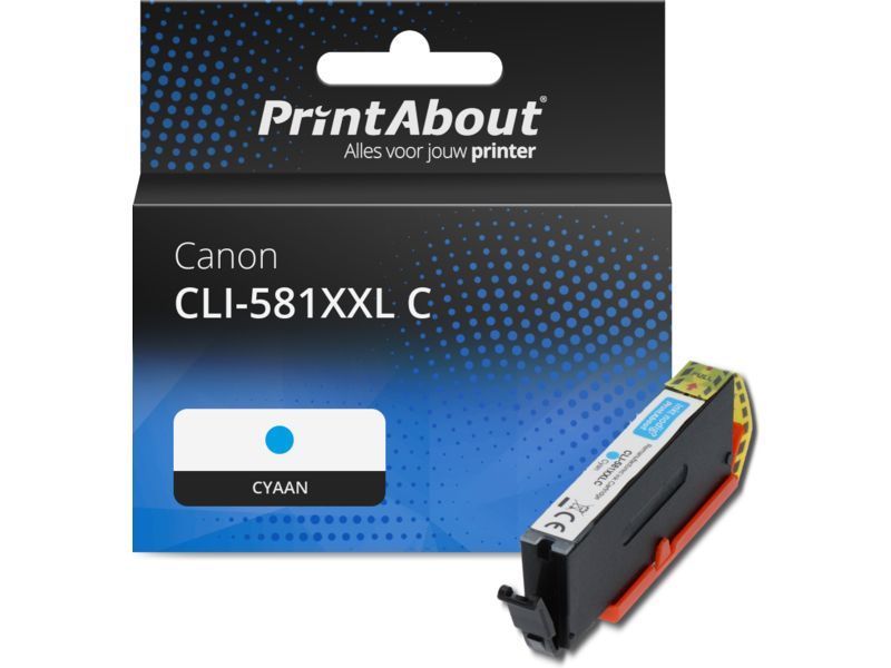 PrintAbout Inktcartridge CLI-581XXL C Cyaan Extra hoge capaciteit geschikt voor Canon