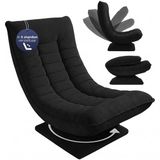 Casaria Relaxstoel met Verstelbare Rugleuning – Cord Zwart