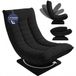 Casaria Relaxstoel met Verstelbare Rugleuning – Cord Zwart