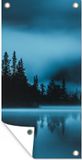 Merkloos / Sans marque GreatGardenPosters B.V. Tuinposter 80x160 cm - Tuindecoratie Bos - Mist - Water