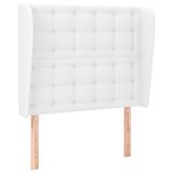 VidaXL Hoofdbord met randen 83x23x118/128 cm kunstleer wit