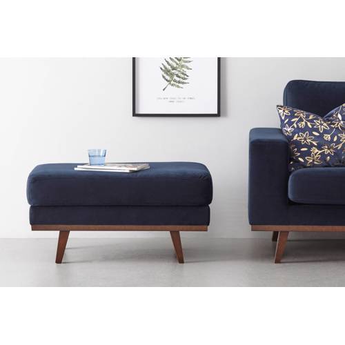 - hocker Torino velours Donkerblauw velours