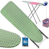KOTARBAU® Inklapbare Strijkplank - Verstelbare Strijkplank 118 x 36 cm - Strijkplank voor Stoomgenerator - Groen Ruitpatroon