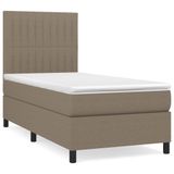 VidaXL Boxspringbed met matras, taupekleurig, 180x200 cm, met stoffen bekleding