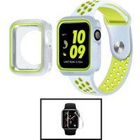 SZSMART Kit Armband Apple Watch Series 7 45mm G4M Sport Case, Film en Grijs en Groen