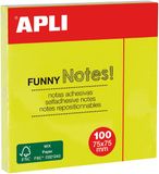 APLI sticky notes neon geel 75 x 75 mm, 100 vel