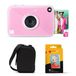 KODAK Printomatic+ 10 MP instantcamera-startpakket met draagtas, RGB-LED en 20 stuks Zink-kleefpapier – roze