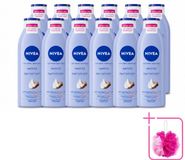 Nivea 12 x Smooth Body Milk - Sheaboter - 72 uur Hydratatie - Voor Droge Huid - 250 ml - Bulkverpakking