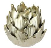 Kandelaar 'Artisjocke' van keramiek voor stompkaarsen kandelaar decoratie goud voor adventskrans kransen tafeldecoratie dennenboom lotusornament decoratief object cadeau