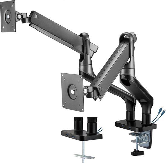 My Wall HL 22-2L Monitor Arm - Dual, Up to 32" - Black/Silver
