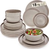 SÄNGER Kairo Clay - 18-delig aardewerk servies voor 6 personen, grijs