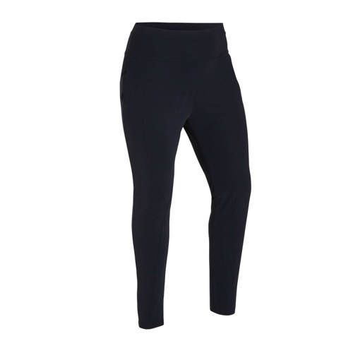 Plus Basics tapered fit travelstof broek - donkerblauw