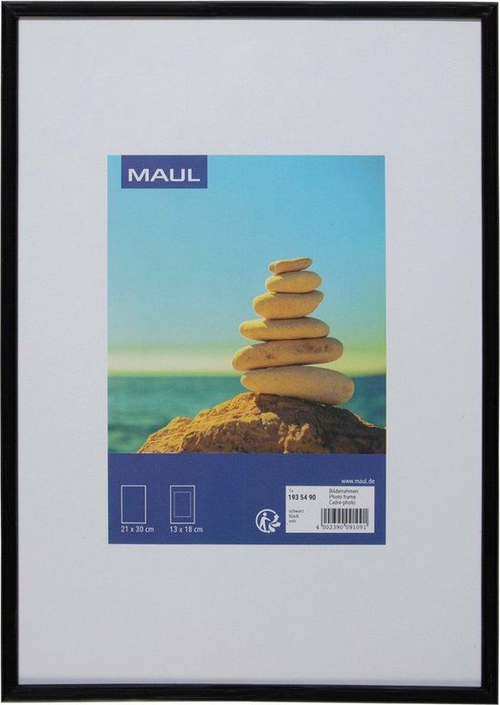 MAUL A4 Fotolijst - Zwart - 21 x 30 cm - Kunststof - Enkele Foto