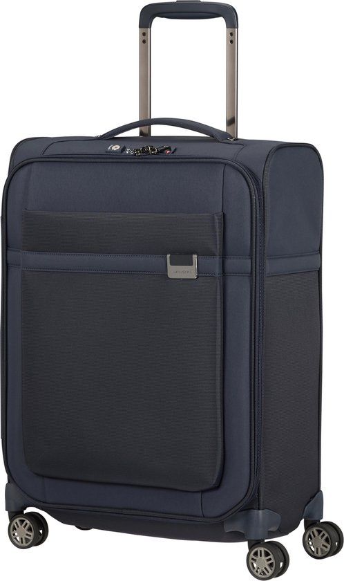 Samsonite Airea Spinner 55/20 - Dark Blue - Handbagage - Zachte Koffer