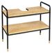 Bamboe badkamerkast met 2 planken, 70x60x33,5 cm, zwart/bruin