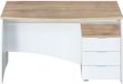 Mirakemueble Bureau Droit Avec Commode 3 Tiroirs – Dimensions 136x67x74 Cm – Panneau Mélaminé Résistant Aux Chocs – Style Moderne Pour Petits Espaces