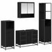 vidaXL Badkamermeubel Set 4-delig Zwart Eiken 80 x 33 x 60 cm
