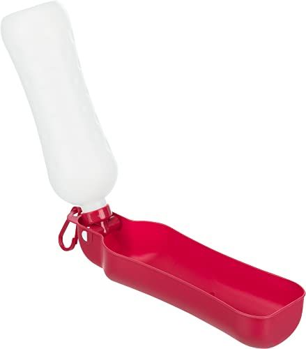 Trixie T2462 Plastic Reis Drinkfles met Kom, voor Huisdieren, Rood, 250 ml