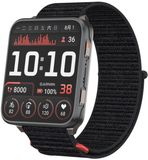 Strap-it Nylon bandje 24mm met klittenbandsluiting - geschikt voor de grote Garmin Venu X1 (zwart)