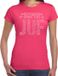 Bellatio Decorations Shoppartners Bv Glitter Super Juf t-shirt roze met steentjes/ rhinestones voor dames - Lerares cadeau shirts - Glitter kleding/foute party outfit L