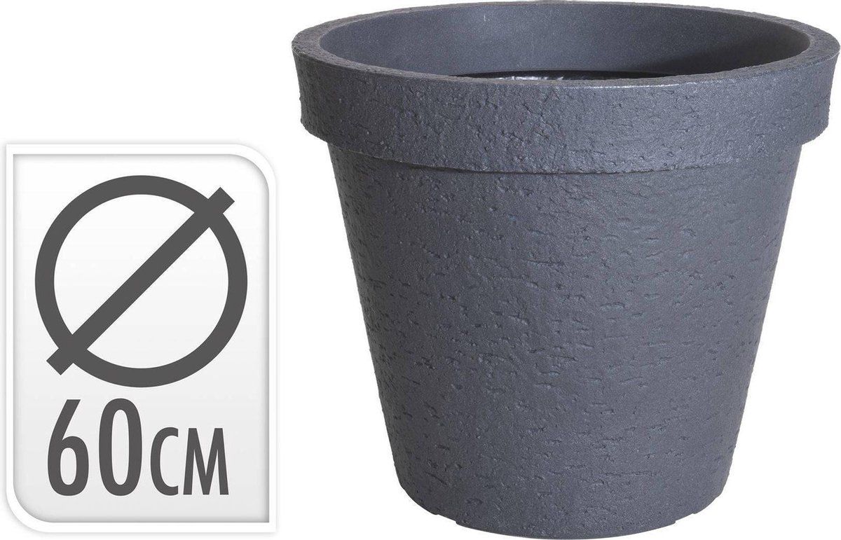KOOPMAN Bloempot rond steenlook licht 60 cm