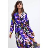 Desigual robe-chemise avec ceinture et imprimé - multicolore