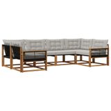 vidaXL - Buiten - bank - set - 6 - st - Naturel - en - lichtgrijs