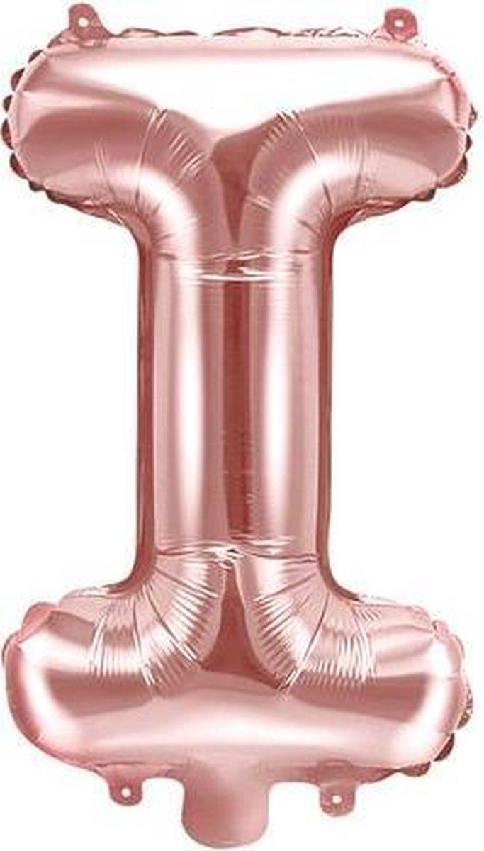 Partydeco Folie ballon Letter I - 35cm - rose goud