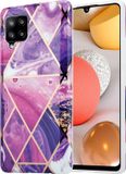 ShieldCase Purple Pattern Marmer Samsung A42 hoesje (paars)
