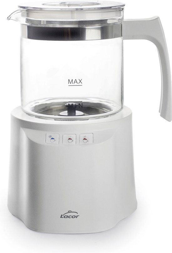 Lacor 69398 - Elektrische Melkopschuimer - Wit - 0.25L - Draadloos