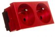 M45 Prise double avec/sans 16A, rouge, type STD-F3K, numéro d'article SRO2 6120324