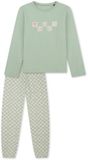 SCHIESSER Pyjama lang Geruit Pastelgroen Katoen 98