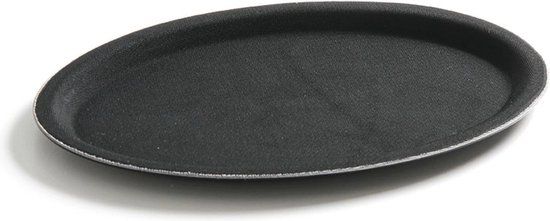 Hendi Oval Serving Tray - Black - Fiberglass - Non-slip - 160x230mm