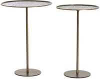 Light & Living bijzettafelset LIA donkerbruin met bronsaccent – Ø32x51+Ø38x54 cm