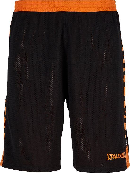 Spalding Essential 2.0 Reversible Short Unisex - Zwart / Oranje - XXL