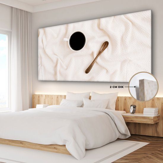 OneMillionCanvasses Canvas schilderij 160x80 cm - Koffie - Multicolor - Rechthoek