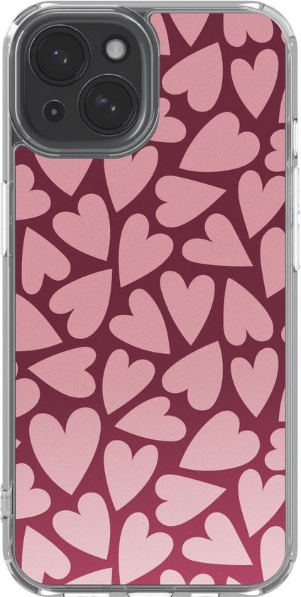 imoshion Hoesje - Geschikt voor Apple iPhone 15 - Design hoesje - Hearty Blush