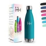 Drinkfles, Mosgroen Drinkfles, 500 ml BPA-vrij, Roestvrijstalen Waterfles, Dubbelwandig Vacuüm Geïsoleerd