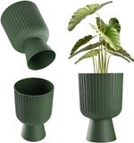 Merkloos KADAX Bloempot in kelkvorm, plantenpot van kunststof in 2 maten, plantenbak in 5 kleuren voor balkon, terras, vensterbank, Pokal, plantenschaal, plantenbak, plantenpot (14 cm, groen)